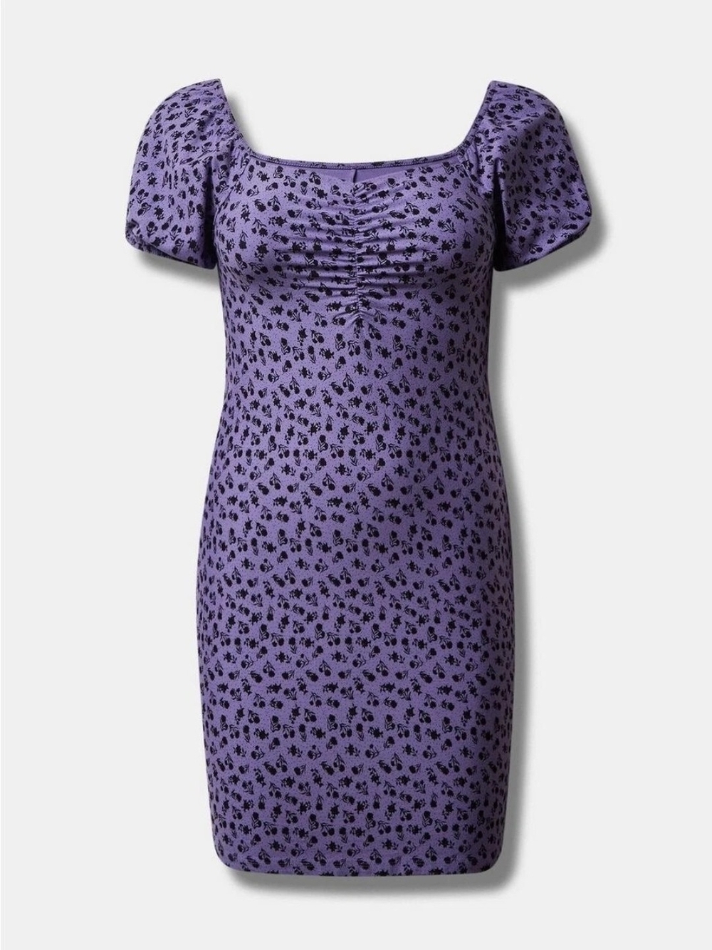 Torrid x Betsey Johnson Mini Foxy Ruched Dress Purple Size 1